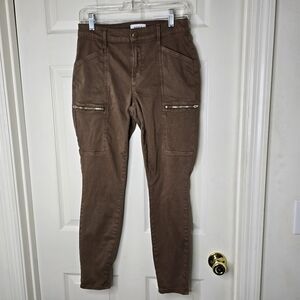 Pistola‎ Brown Cargo skinny Pants Zipper Details  womens 28